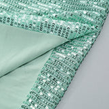 sequin ruched high slit maxi dress in green