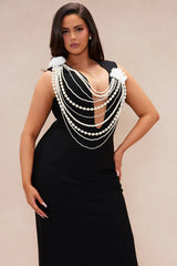 Cheyenne Pearl Bandage Gown in Black