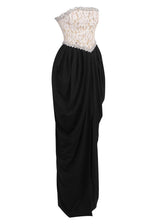 sharon Lace Beaded embellished Strapless Maxi Dress in black
