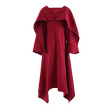 zenobia shawl slit maxi dress in red