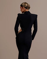 angela cut out Diamond bandage bodycon maxi dress in black