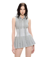 Cliffa Sleeveless Knit Mini Dress - Grey