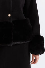 maureen Faux fur Co-Ord with jacket and skirt - Black