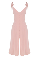 blush slit midi sun dress