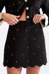 marjorie Velvet jewel co-ord - Black