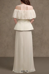 karen Straight Plain Foam Silk strapless Maxi dress in white