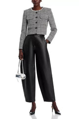 virginia Houndstooth Crystal Trim Jacket - Black/White