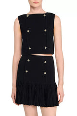 marcia black Double Breasted Vest