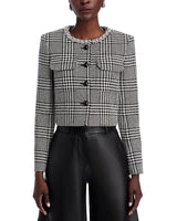 virginia Houndstooth Crystal Trim Jacket - Black/White