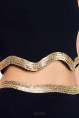 black Cropped Jumper with Chain Detail