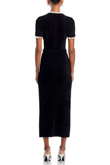 kama Black Chenille Knit Midi Dress