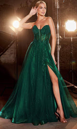 Ladivine Beaded Appliqued A-Line Prom Gown