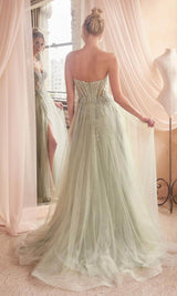 Ladivine Beaded Appliqued A-Line Prom Gown