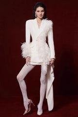 amelia Feather blazer in white