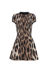 Miette Leopard Jacquard Knit Mini Dress