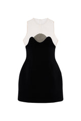 Wave Velvet Sleeveless Mini Dress