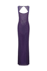 modesty sequin Mesh Back Maxi Dress - Purple