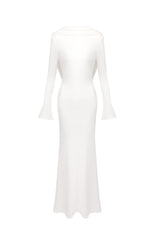 gloria DRAPED BACKLESS JERSEY MAXI DRESS in white