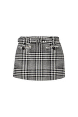 virginia Houndstooth Crystal mini skirt - Black/White
