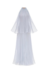 belinda Violet Pleated tulle sleeveless maxi Dress