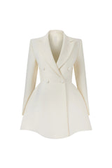 darlene a-line Blazer mini Dress in beige