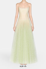 carol Draped Lace Maxi Dress in Mint