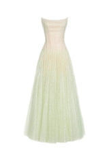 carol Draped Lace Maxi Dress in Mint