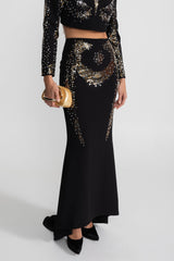 rosalind Embellished Co-Ord Set with Silver and Gold Sequin Detailing - Black
