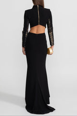 rosalind Embellished Co-Ord Set with Silver and Gold Sequin Detailing - Black