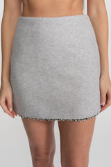 amy Grey Co-Ord Set with Velvet Bow Collar Detail