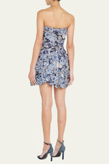 Strapless Threadwork Embroidered Mini Dress