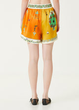 lesley Patterned Silk Shorts shirt set