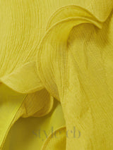 TABITHA YELLOW ONE-SHOULDER ASYMMETRIC CUTOUT GOWN