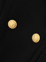 natividad Button-embellished Cotton-twill Mini Dress in black