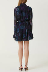 Purple Floral Cocktail mini Dress