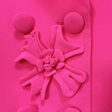 DOUBLE-BREASTED THREE DIMENSIONAL FLORAL SUIT JACKET IN PINK styleofcb