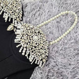 RHINESTONE STRAPPY MIDI DRESS IN BLACK DRESS STYLE OF CB