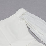 STRAPLESS LONG SLEEVES JUMPSUIT IN WHITE styleofcb