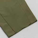 SQUARE COLLAR BUTTON MIDI DRESS IN OLIVE GREEN DRESS sis label