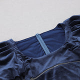 LONG SLEEVES BODYCON MIDI DRESS IN BLUE styleofcb