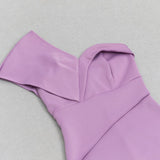 FLORAL SHOULDER SPLIT THIGH MIDI DRESS IN PURPLE DRESS sis label