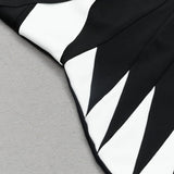 ASYMMETRIC RIB COLOURBLOCK MINI DRESS styleofcb