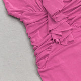 ROSE EMBELLISHED RUFFLED MIDI DRESS IN PINK styleofcb