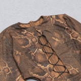 HOLLOW LEOPARD OUT MIDI DRESS IN BROWN styleofcb