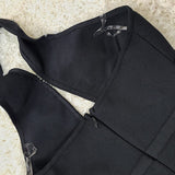 DIAMANTE TRIM MIDI DRESS IN BLACK DRESS STYLE OF CB