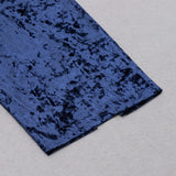 VELVET HALTER SEXY WAIST MIDI DRESS IN NAVY styleofcb