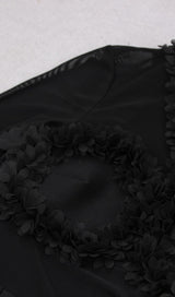 MESH FABRIC STITCHED MINI DRESS IN BLACK styleofcb