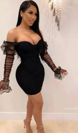 LONG SLEEVE MINI DRESS IN GREEN Dresses styleofcb