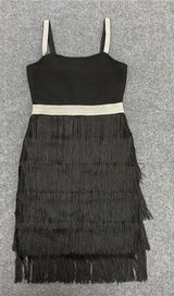 FRINGED BODYCON BACKLESS MINI DRESS Dresses styleofcb