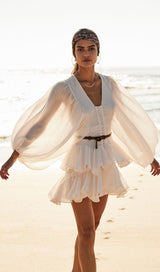 PLUNGED DRAPED MINI DRESS Dresses styleofcb